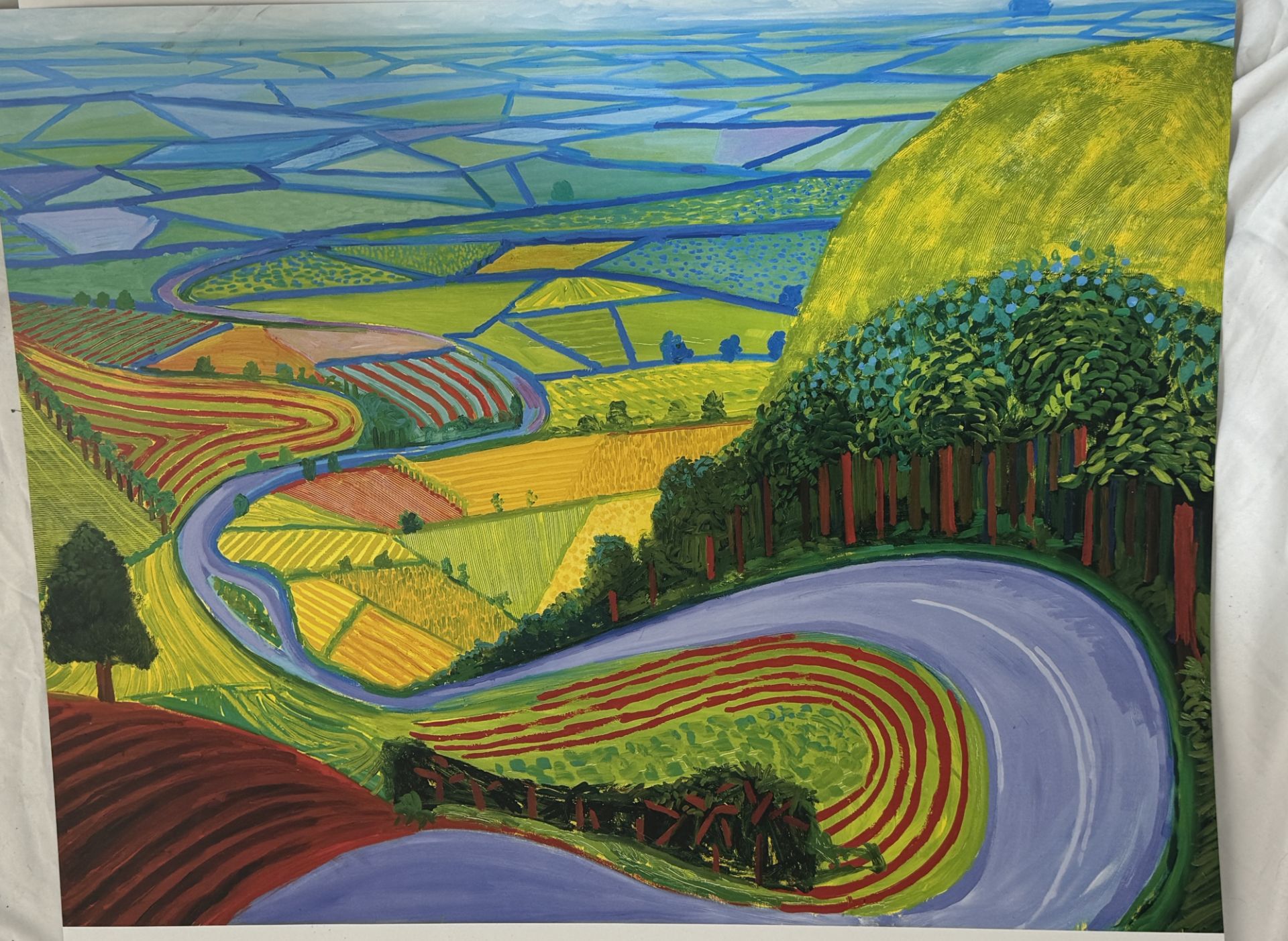 David Hockney Garrowby Hill offset lithograph