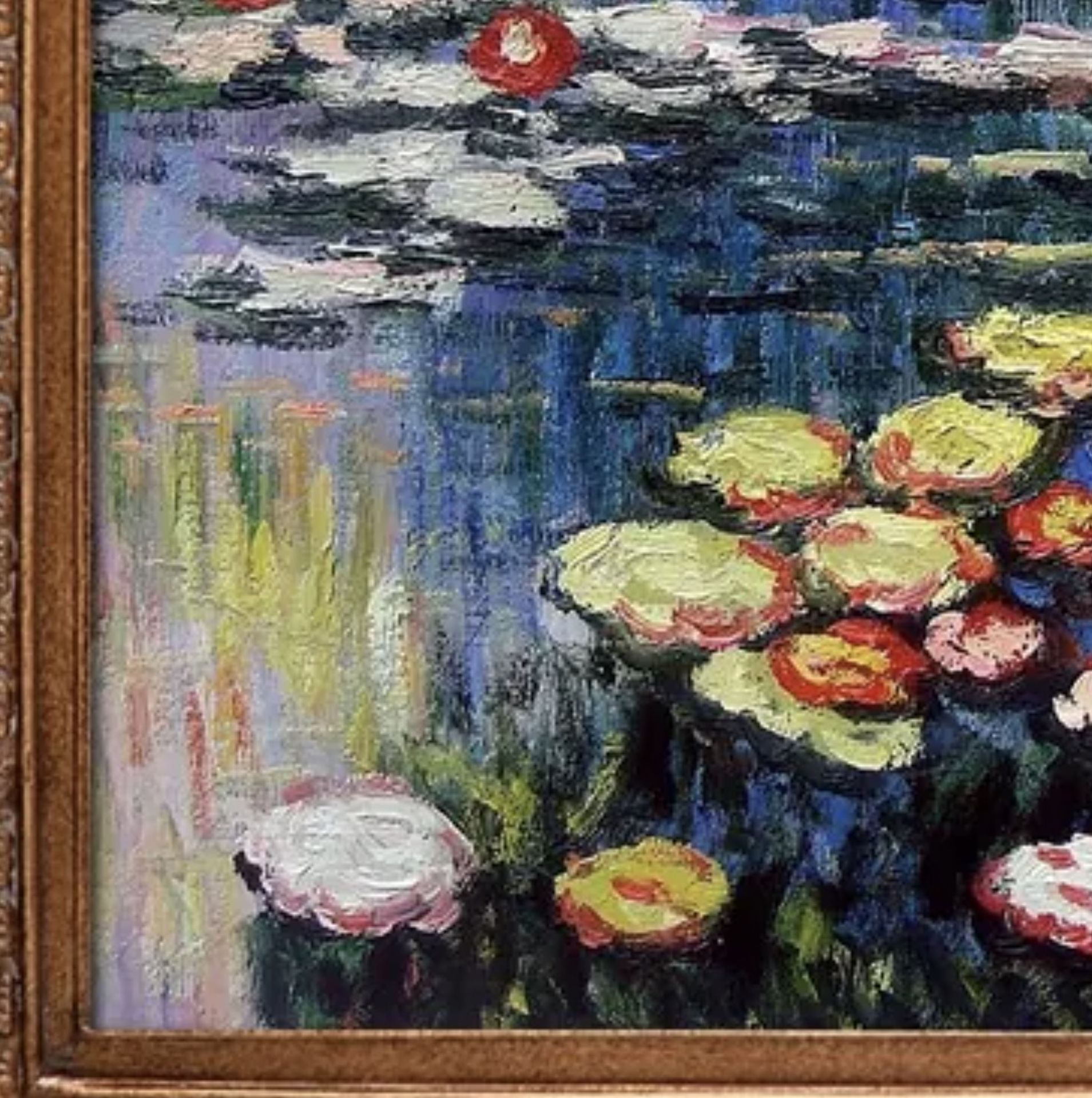 Claude Monet "Water Lilies" Oil Painting, After - Bild 5 aus 6