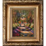 Claude Monet "Garden Path at Giverny, 1902" Oil Painting, After