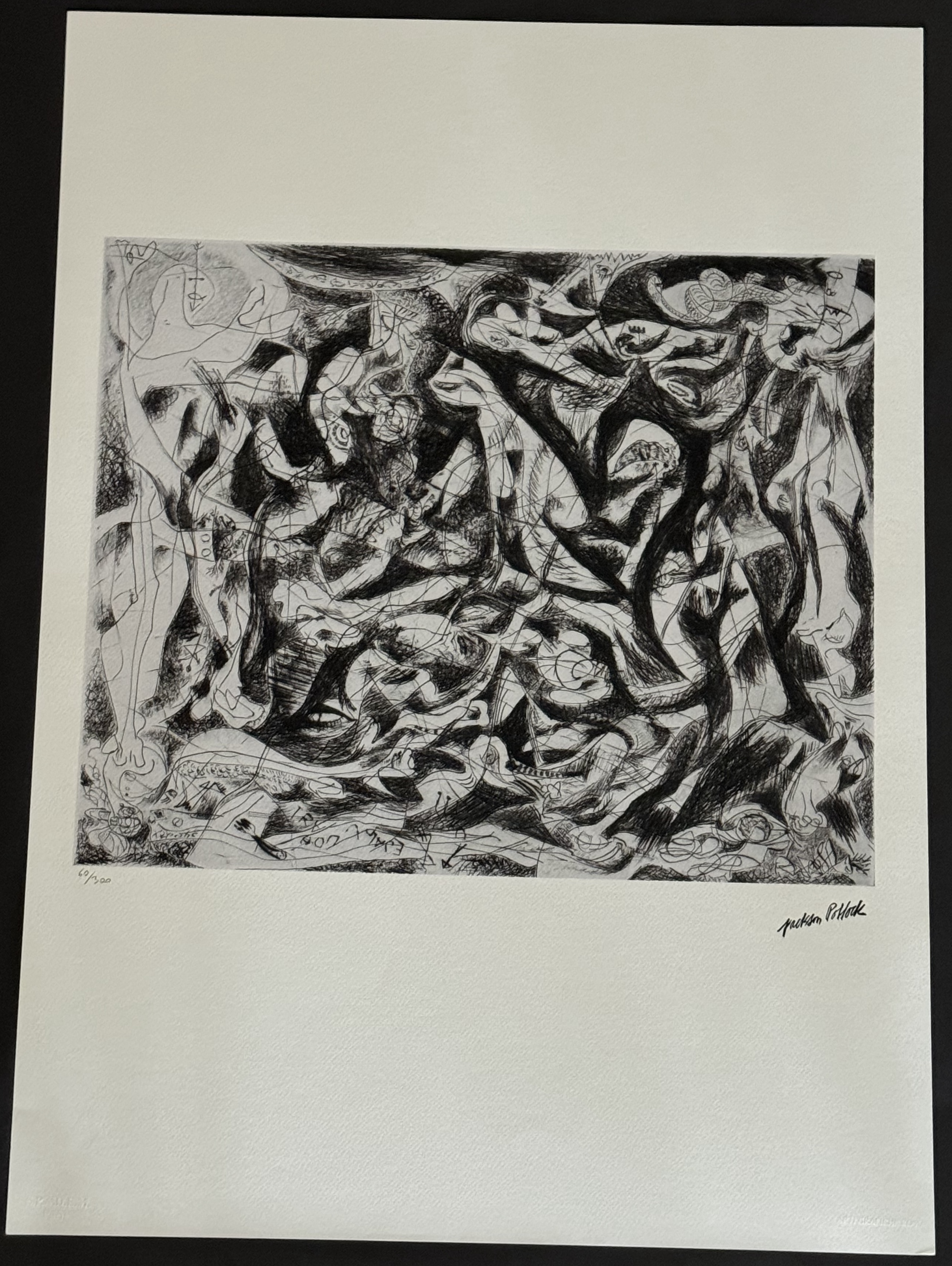 Jackson Pollock offset lithograph plate signed numbered