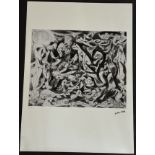 Jackson Pollock offset lithograph plate signed numbered
