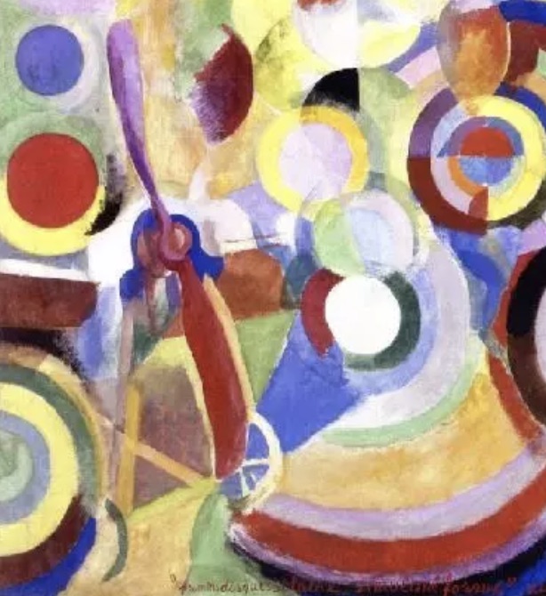 Robert Delaunay "Hommage A Bleriot, 1914" Oil Painting, After - Image 4 of 5