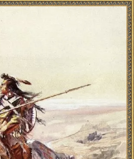 Charles Marion Russell "Indian with Spear, 1905" Oil Painting, After - Image 3 of 5