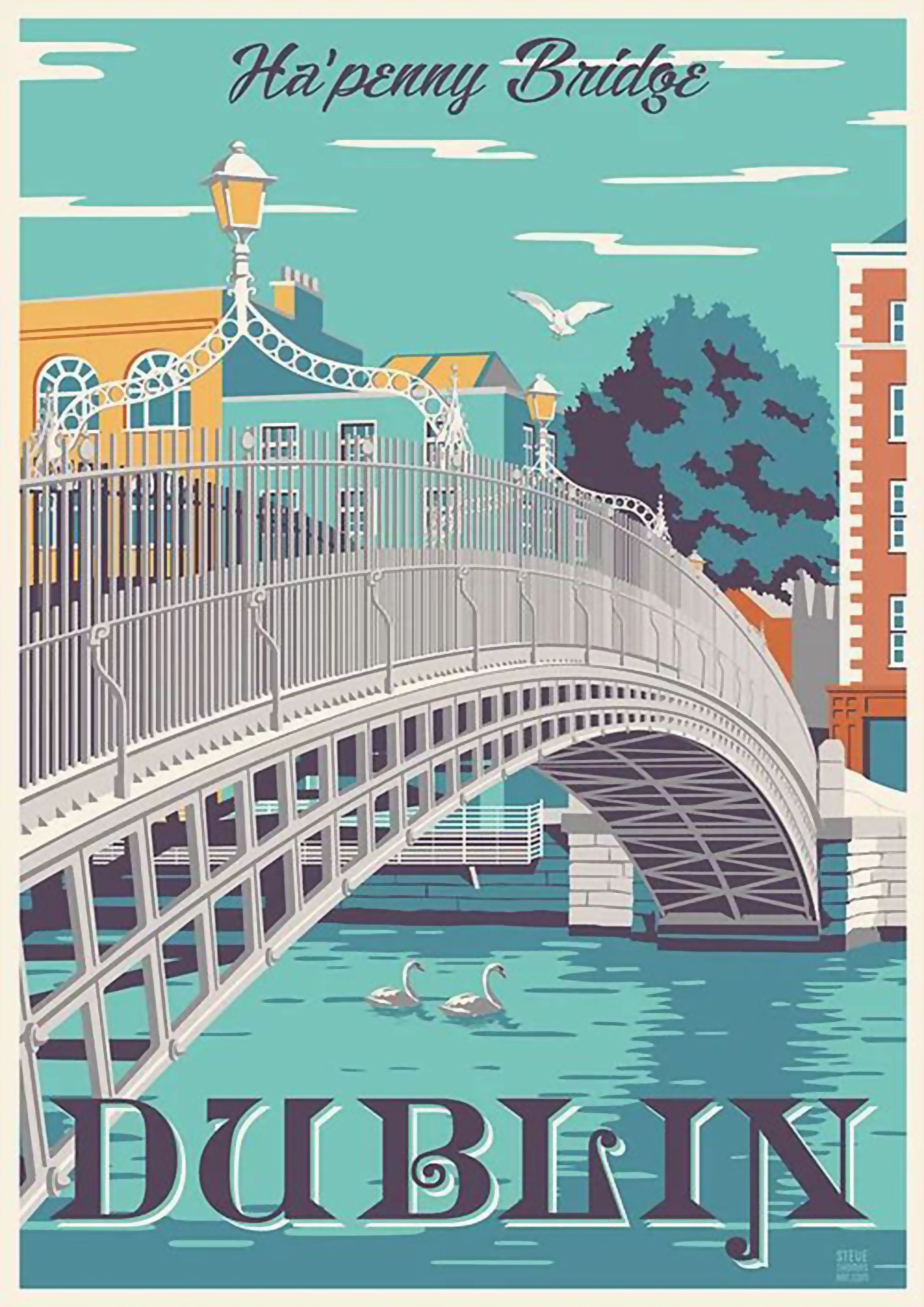 Dublin, Ireland Travel Poster