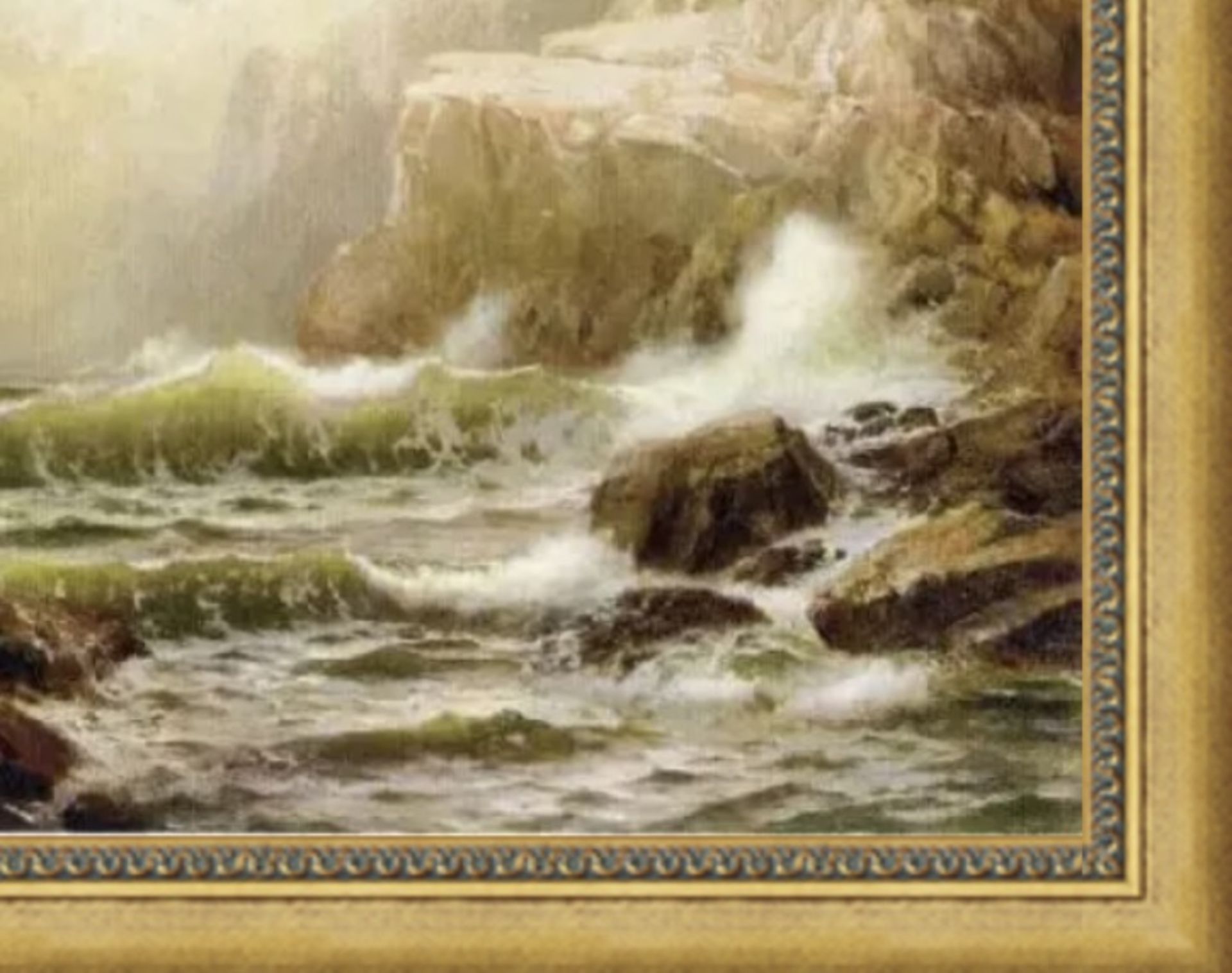 William Trost Richards "Cliffs of Dover" Oil Painting, After - Bild 5 aus 5
