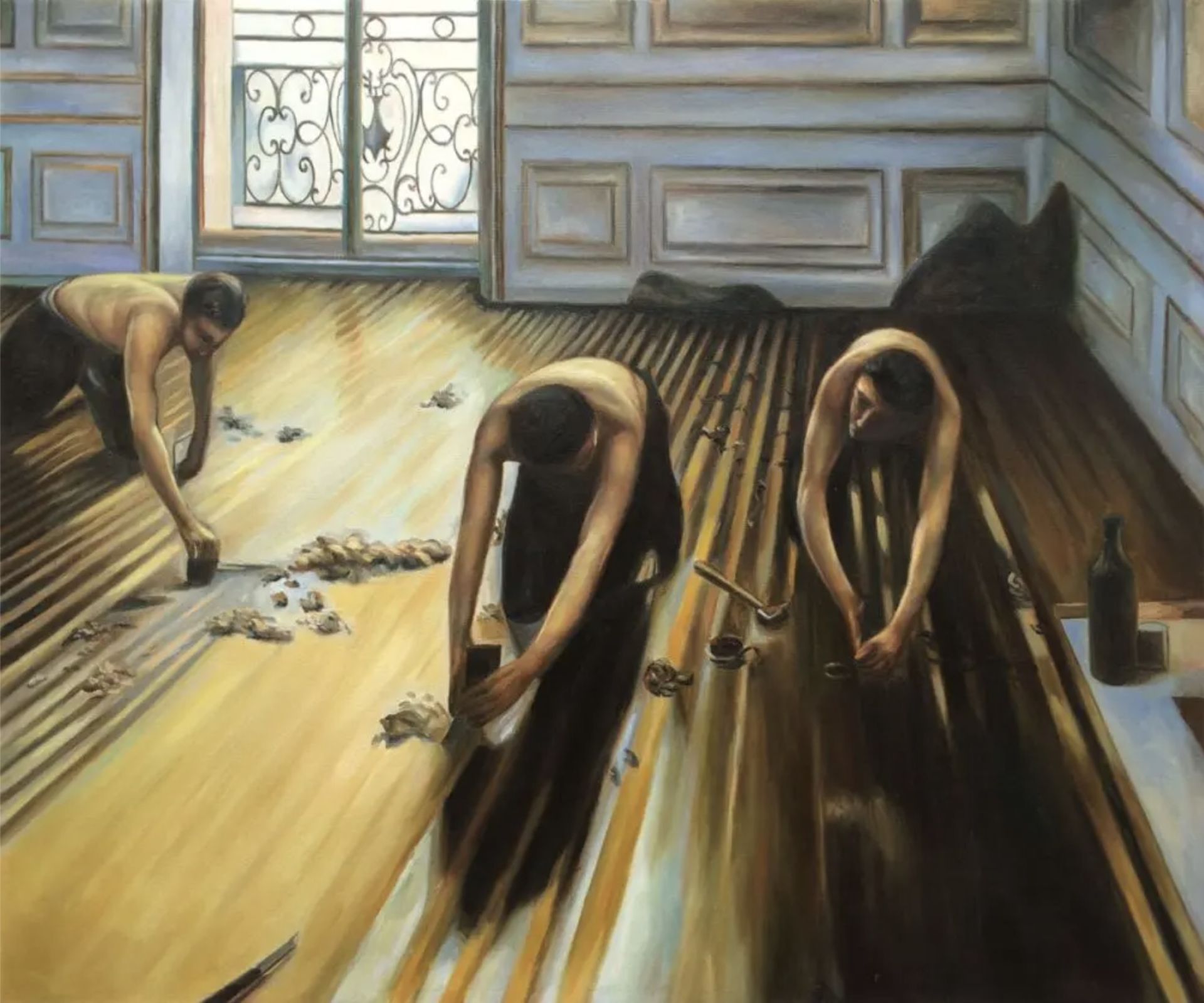 Gustave Caillebotte "The Floor Scrapers, 1875" Oil Painting, After