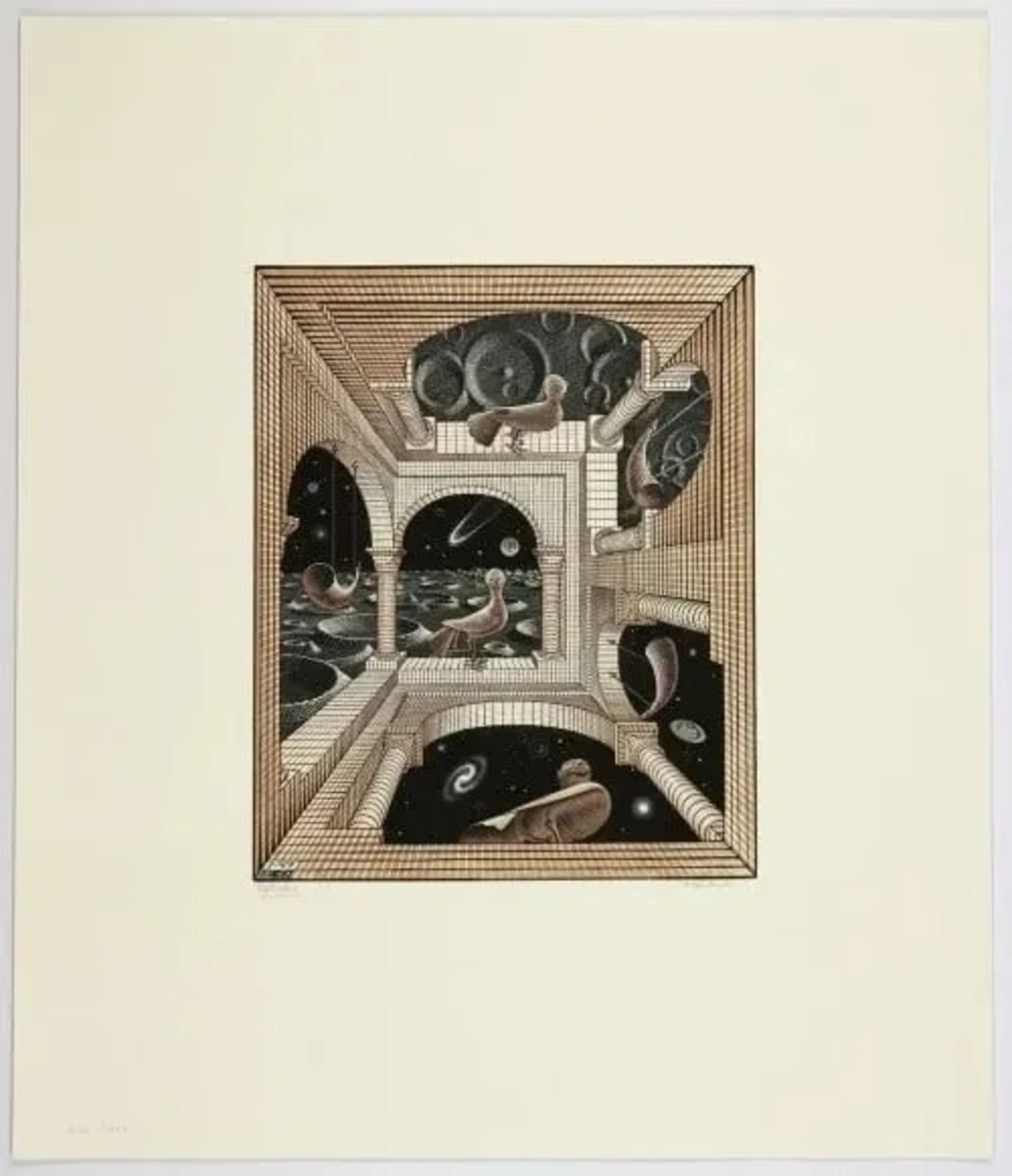 M.C. Escher "Other World" Etching