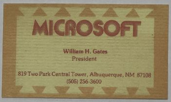 Bill Gates Microsoft business card