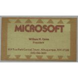 Bill Gates Microsoft business card