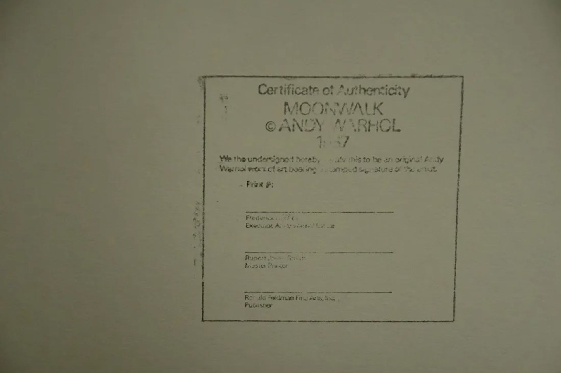 After Andy Warhol Mooonman, Screenprint (w/Stamp) - Bild 2 aus 3