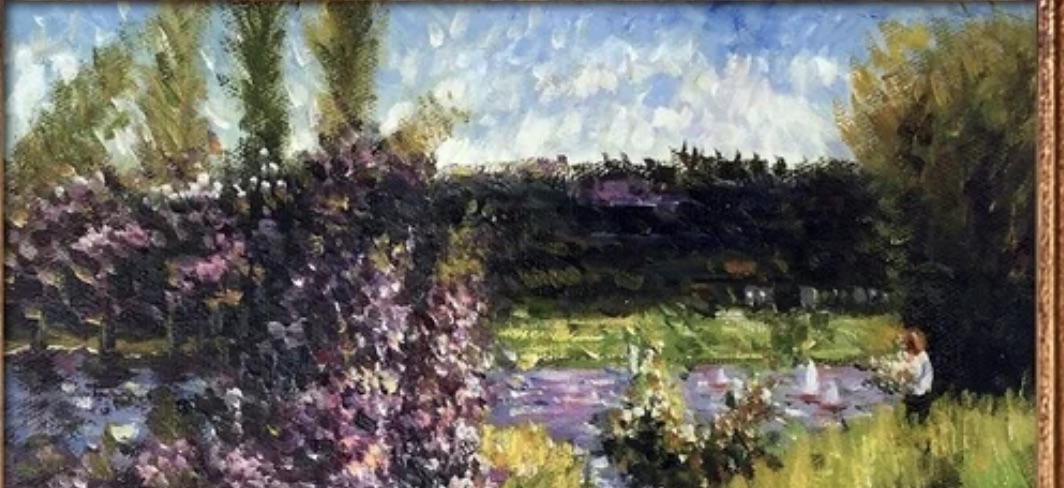 Pierre Auguste Renoir "The Seine at Chatou" Oil Painting, After - Image 4 of 5