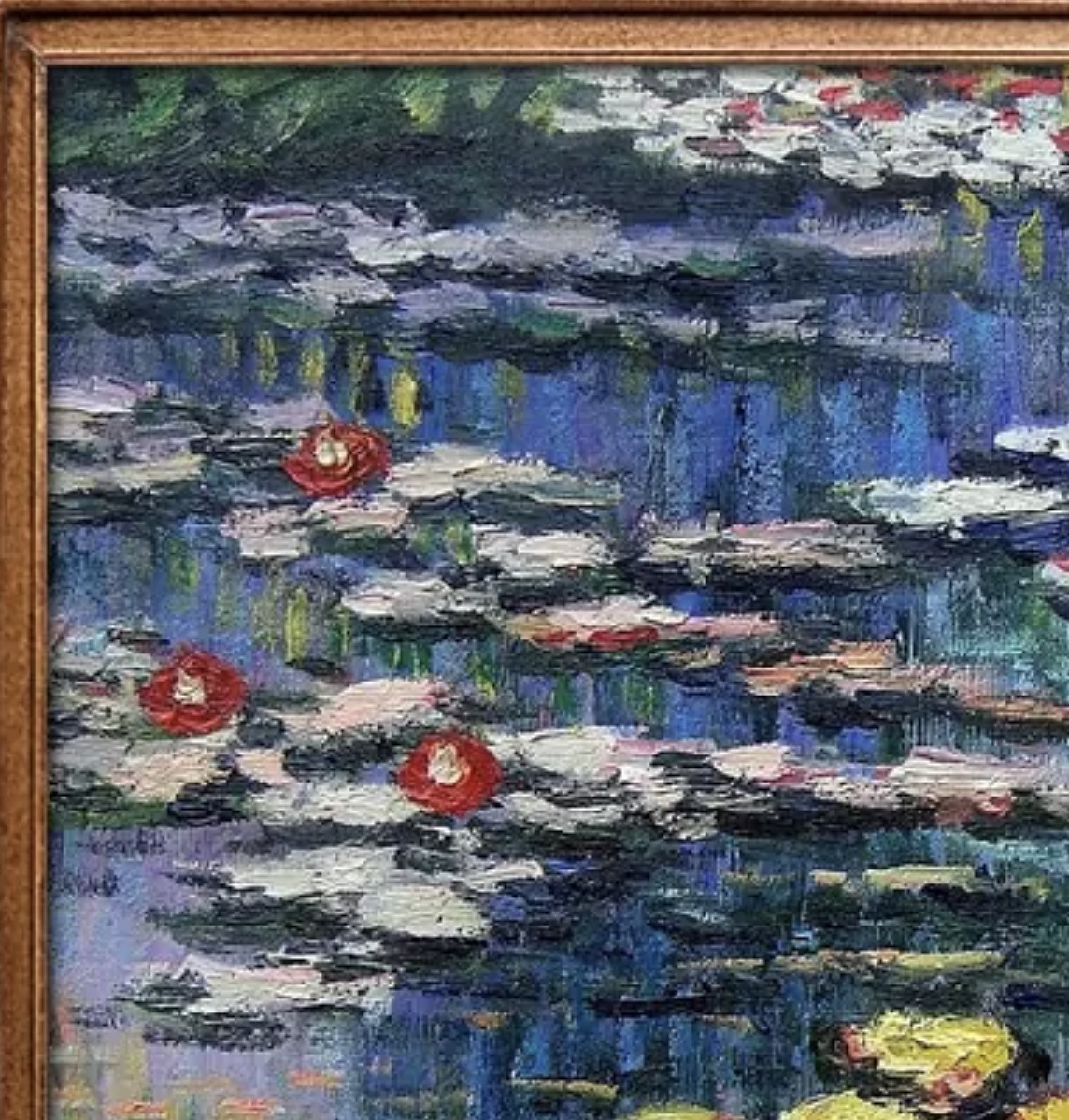 Claude Monet "Water Lilies" Oil Painting, After - Image 3 of 6