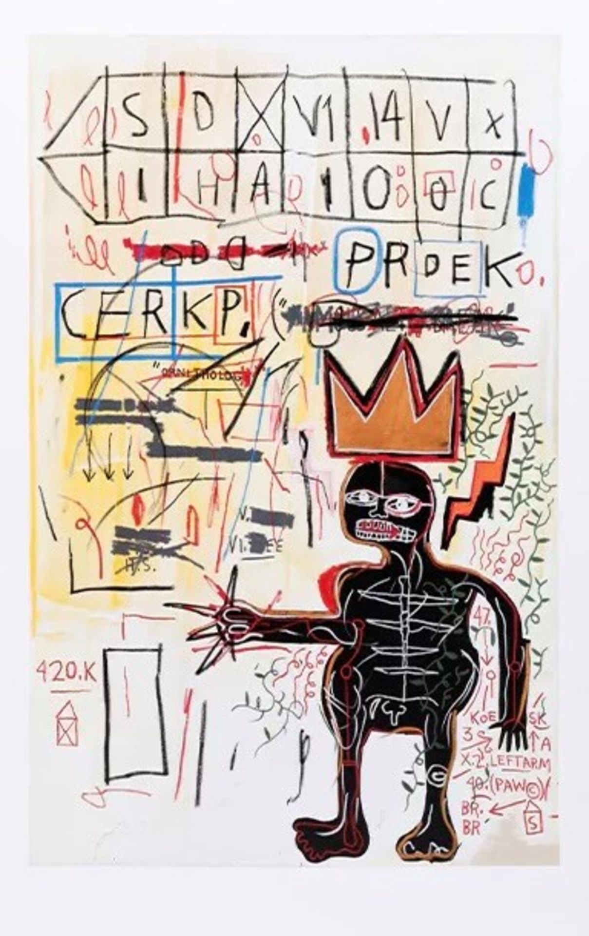 JEAN-MICHEL BASQUIAT With Strings 1983 offfset lithograph