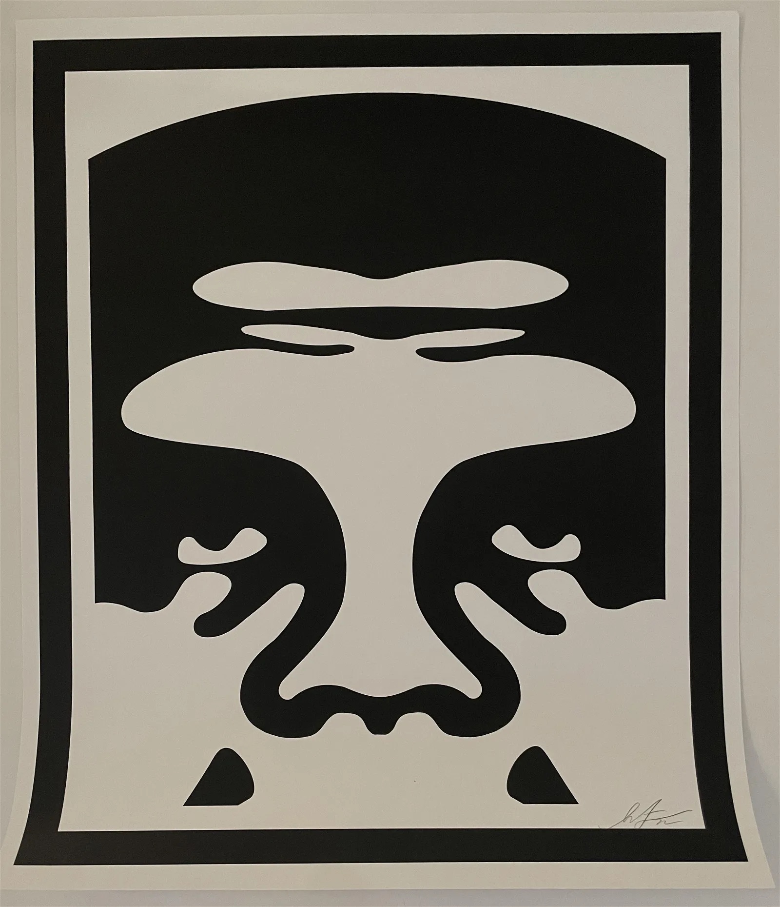 Shepard Fairey Signed "White Face" Offset Lithograph