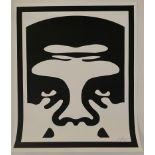 Shepard Fairey Signed "White Face" Offset Lithograph