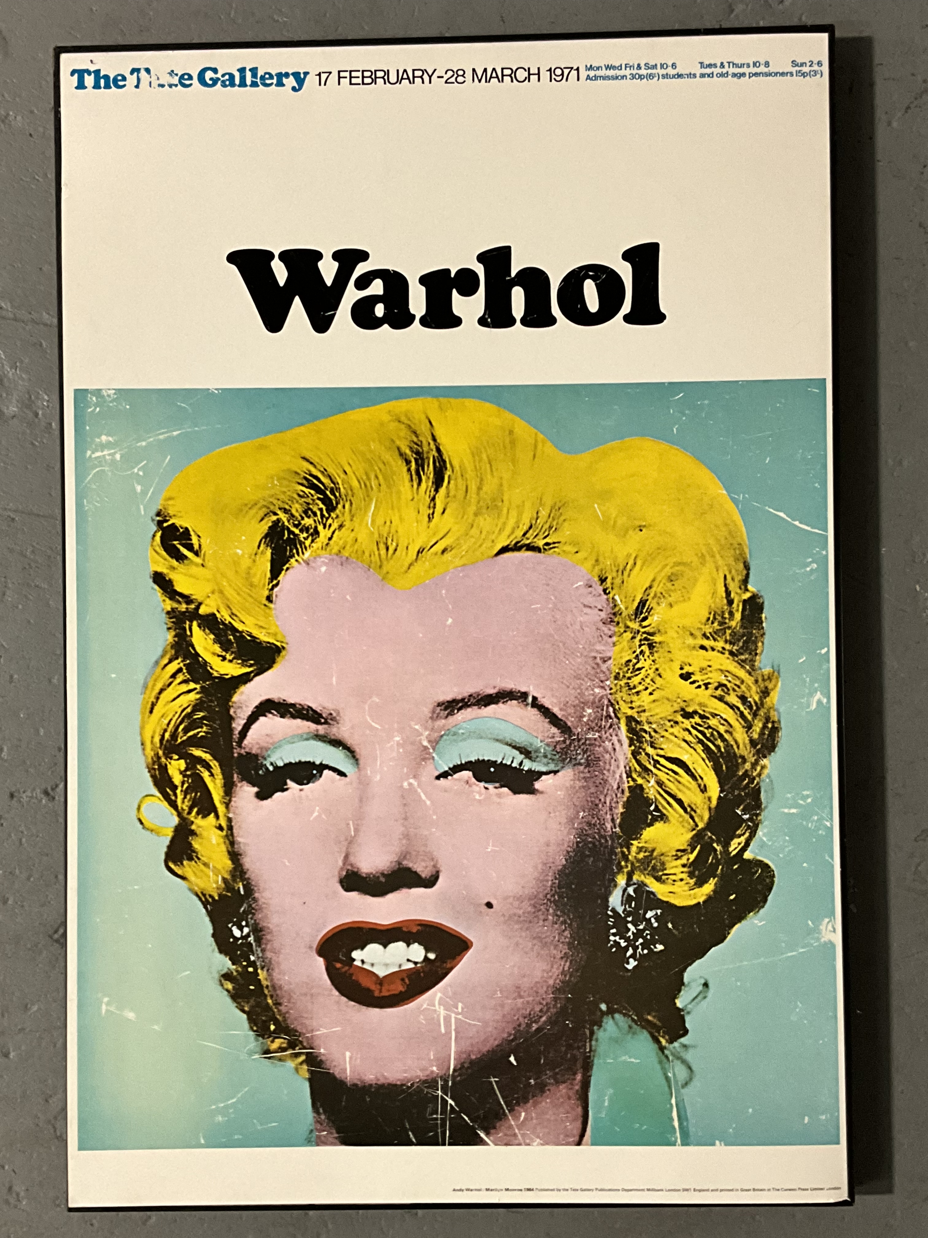 Andy Warhol Tate gallery poster framed 1971