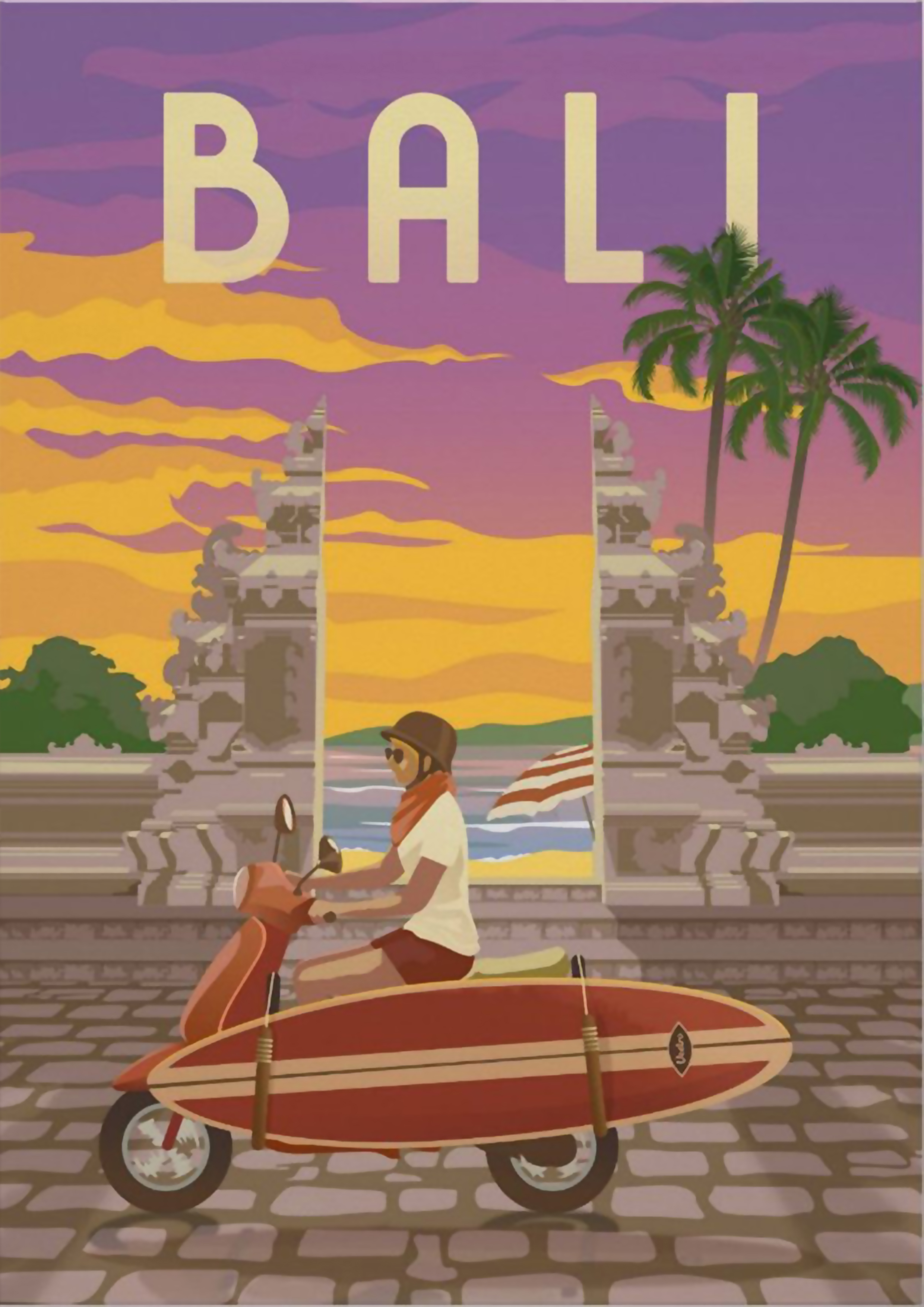 Bali, Indonesia Travel Poster