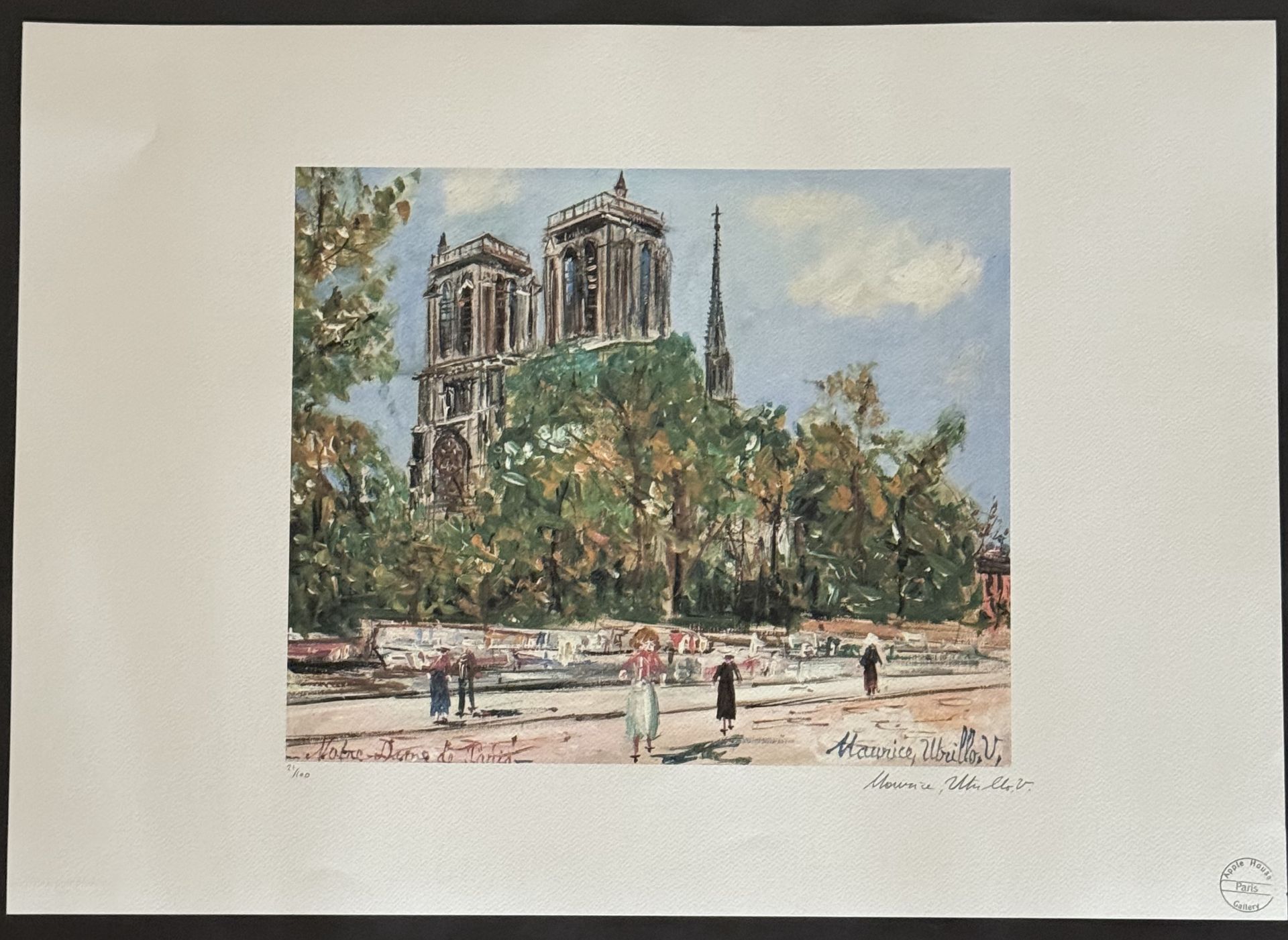 Maurice Utrillo offset lithograph pencil signed hand numbered