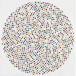 Large Contemporary Art Print in Colors Hirst (Spots)