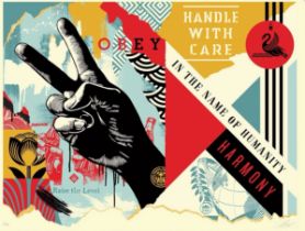 Shepard Fairey "Handle With Care" Signed Screenprint