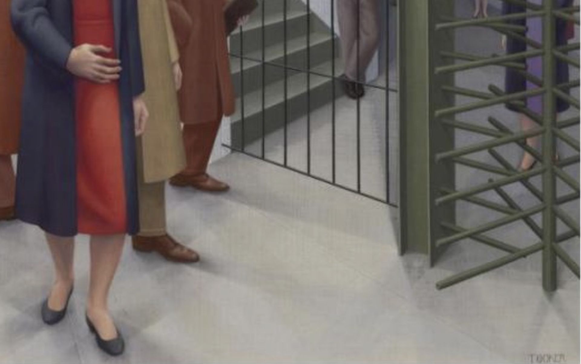 George Tooker "The Subway, 1950" Offset Lithograph - Bild 5 aus 5