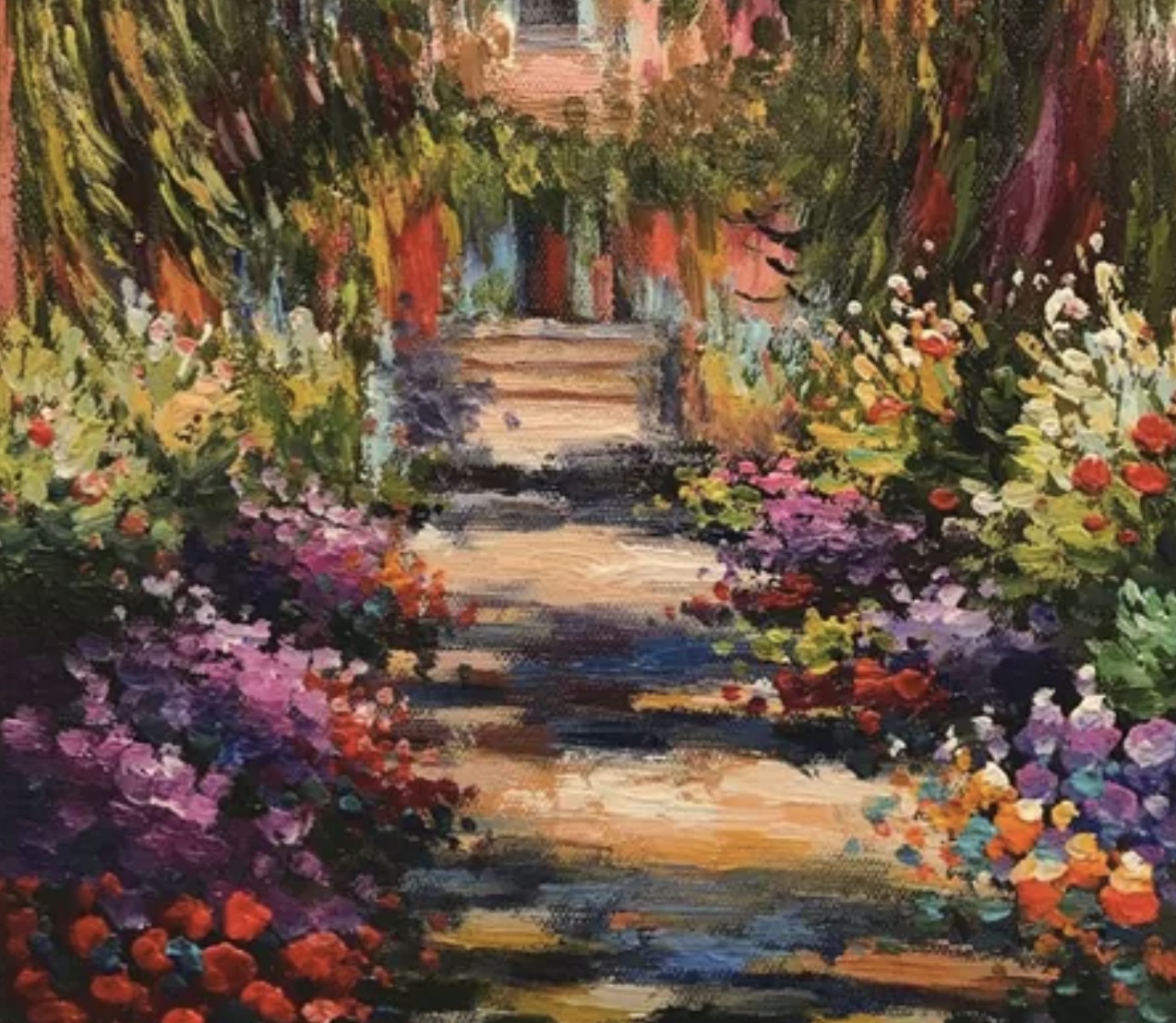 Claude Monet "Garden Path at Giverny, 1902" Oil Painting, After - Image 6 of 6