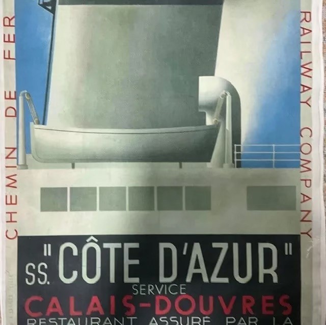 A.M. Cassandre Cote D'Azur Cruise Travel Poster - Image 2 of 4