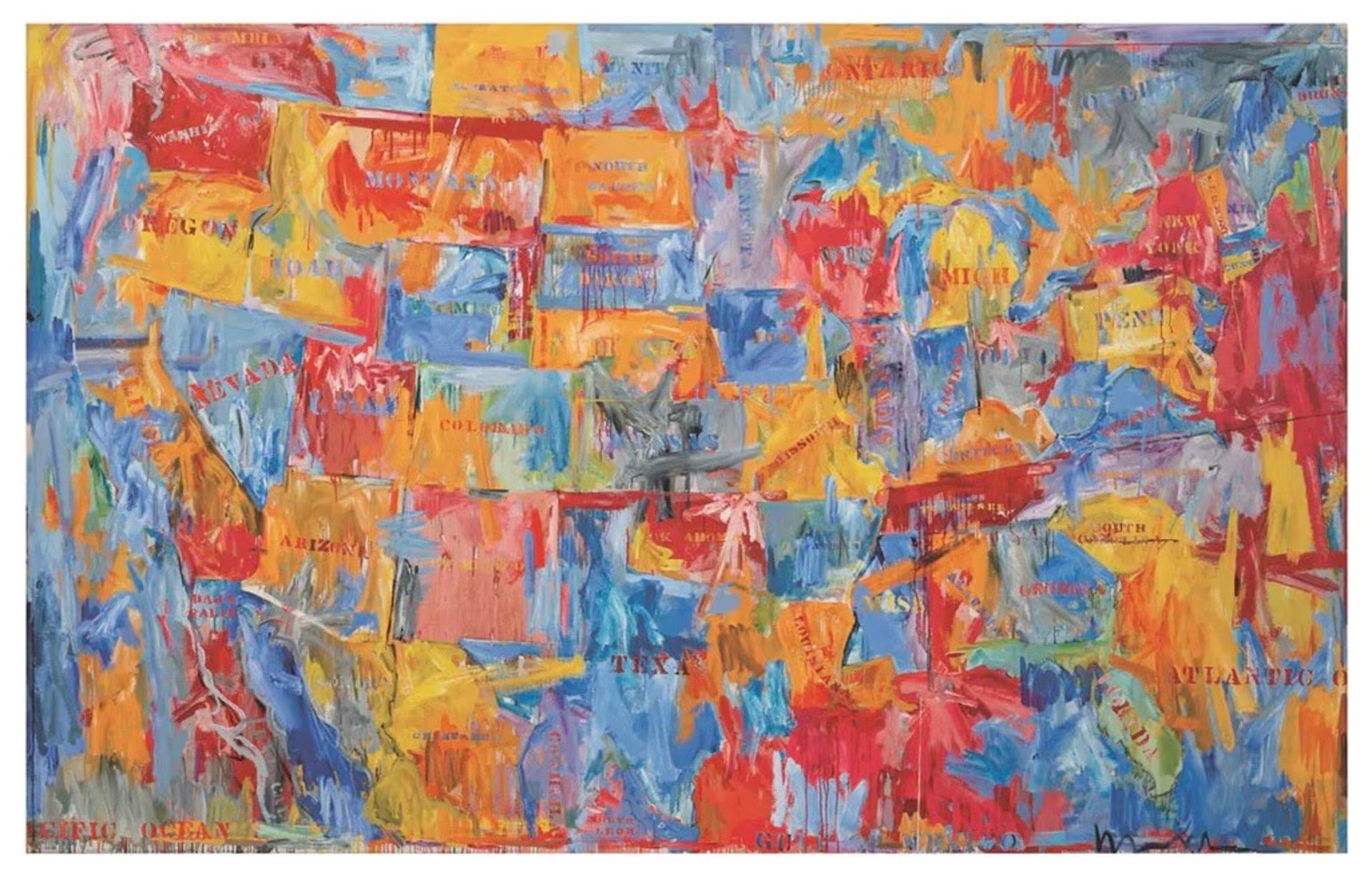 Jasper Johns: Map Offset Lithograph