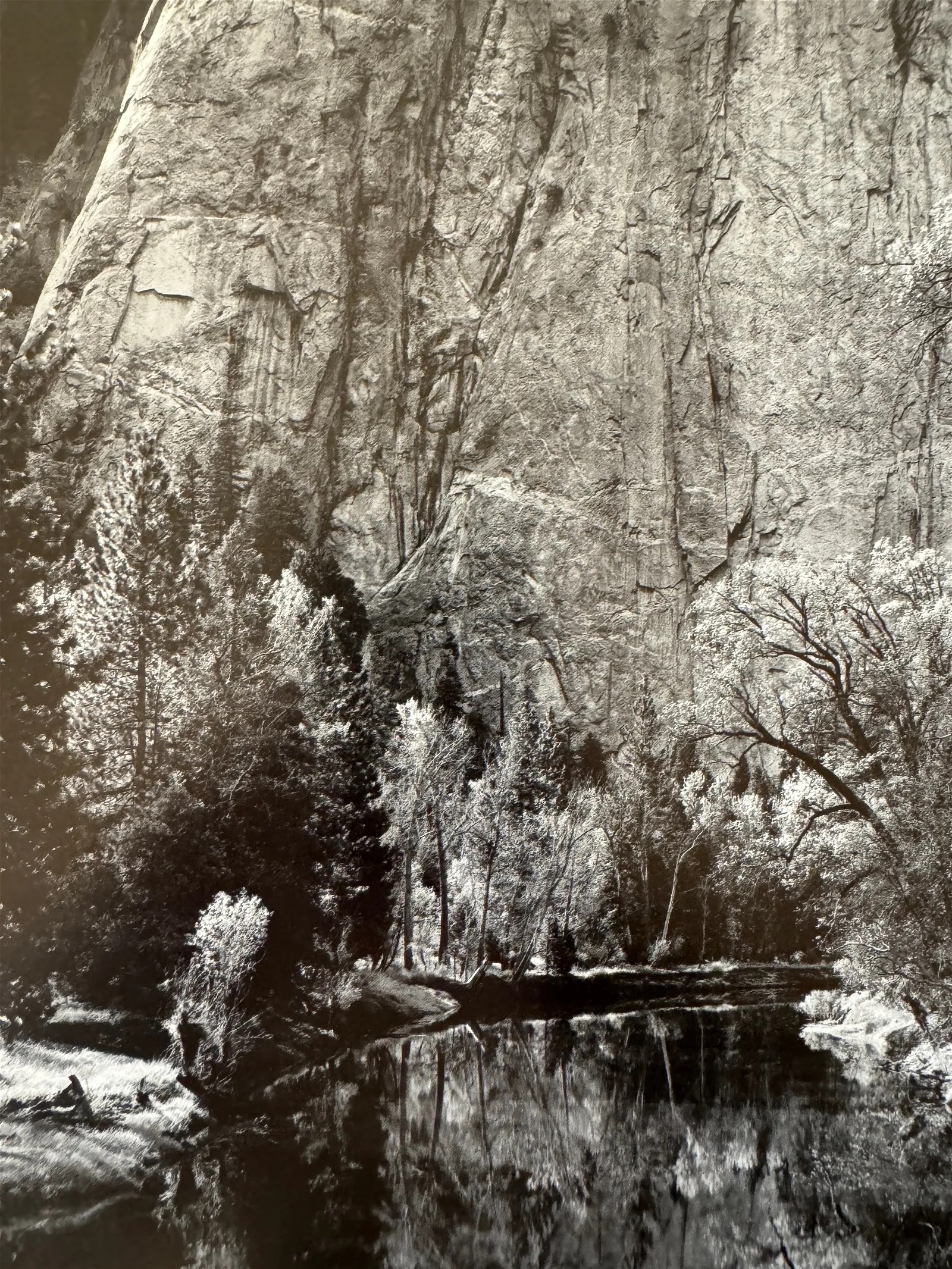 Ansel Adams "Merced River, Cliffs, Autumn, Yosemite Valley, 1939" Print - Image 3 of 5