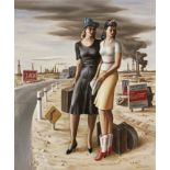 Jerry Bywaters "Oil Field Girls, 1940" Offset Lithograph