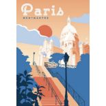 Montmartre, Paris Travel Advertisement Poster