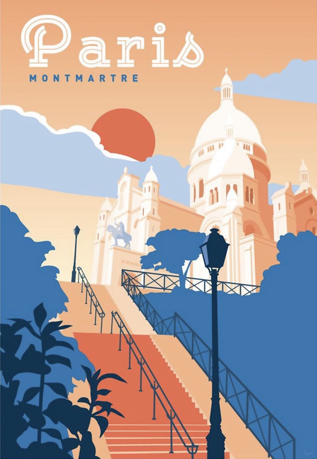 Montmartre, Paris Travel Advertisement Poster