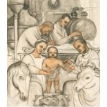 Diego Rivera "Vaccination, Early Stages, 1932" Offset Lithograph