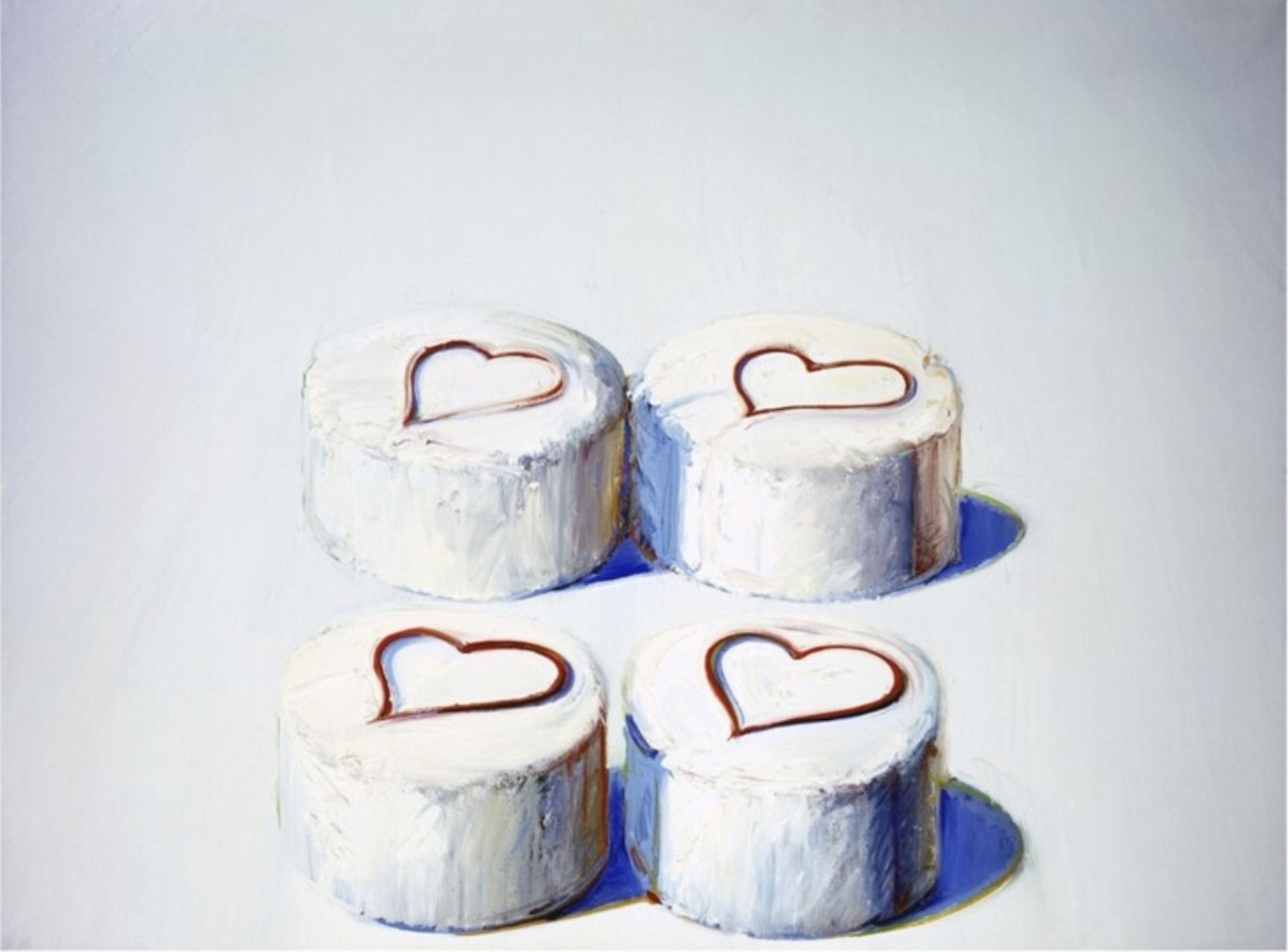 Wayne Thiebaud "Heart Cakes, 1975" Offset Lithograph