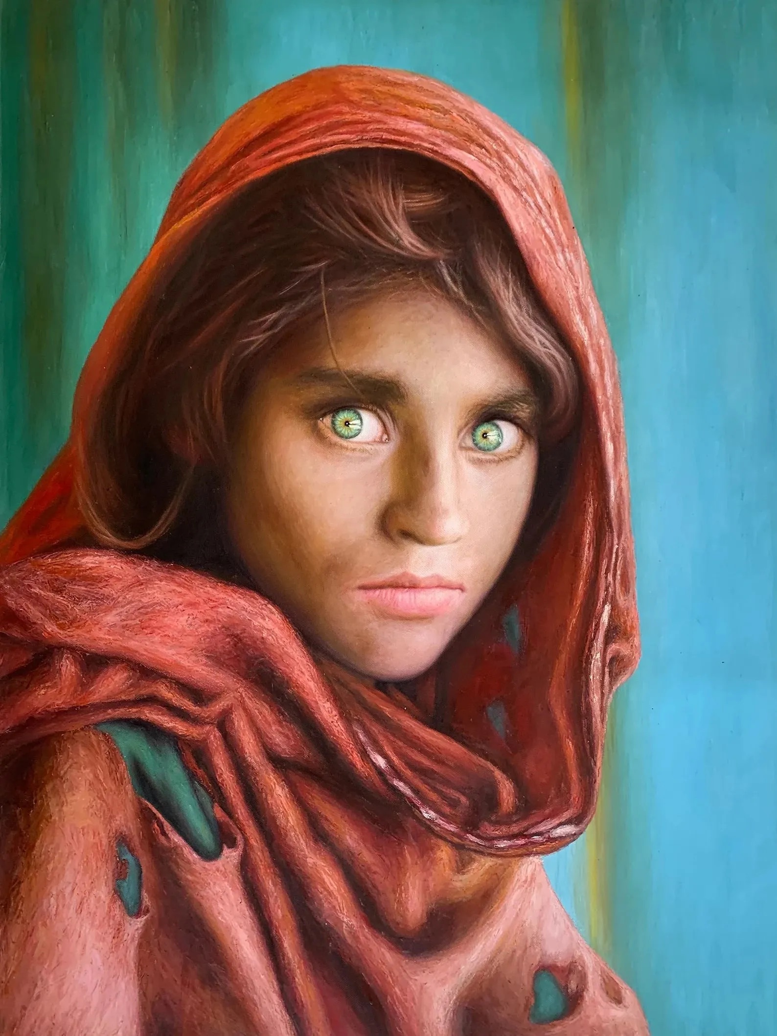 Steve McCurry "Afghan Girl" Oil Painting