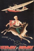 Norway "Det Norske Luftfartselskap" Travel Poster