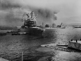World War II "USS California, Pearl Harbor" Print