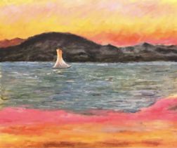 Pierre Bonnard "Sailboat at Sunset, 1905" Painting
