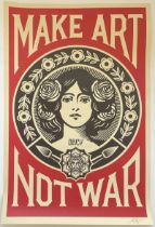 Shepard Fairey Signed "Make Art Not War" Offset Lithograph