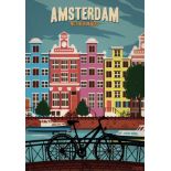 Amsterdam, Netherlands Travel Poster