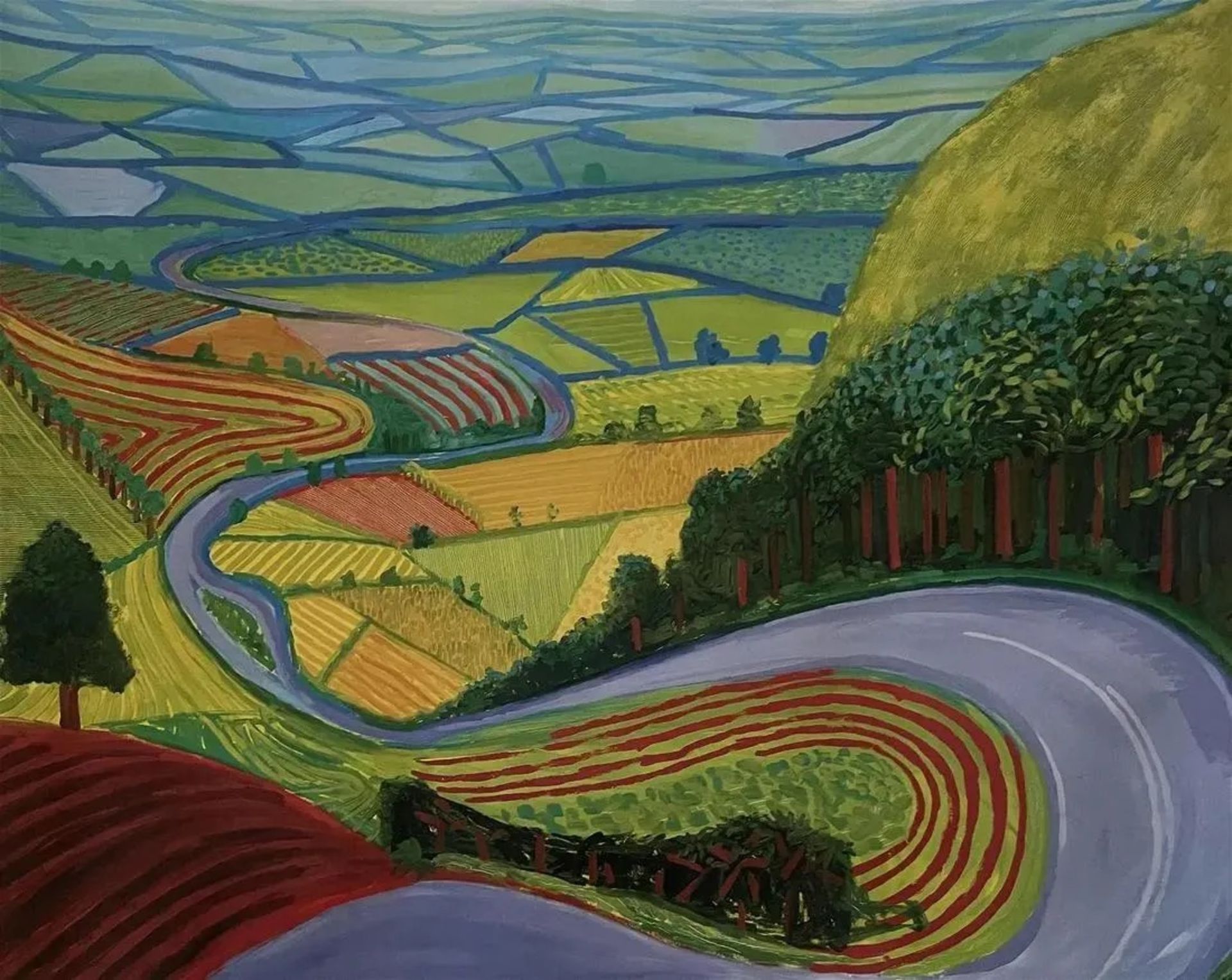 David Hockney "Garrowby Hill, 1998" Offset Lithograph