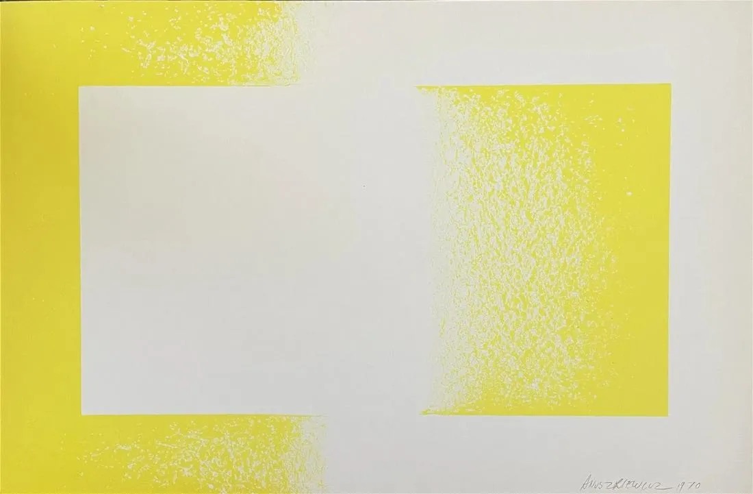 Richard Anuszkiewicz "Yellow Reversed, 1970" Offset Lithograph, Plate Signed, Dated