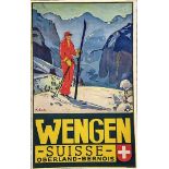 Wengen Suisse Ski Poster