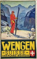 Wengen Suisse Ski Poster