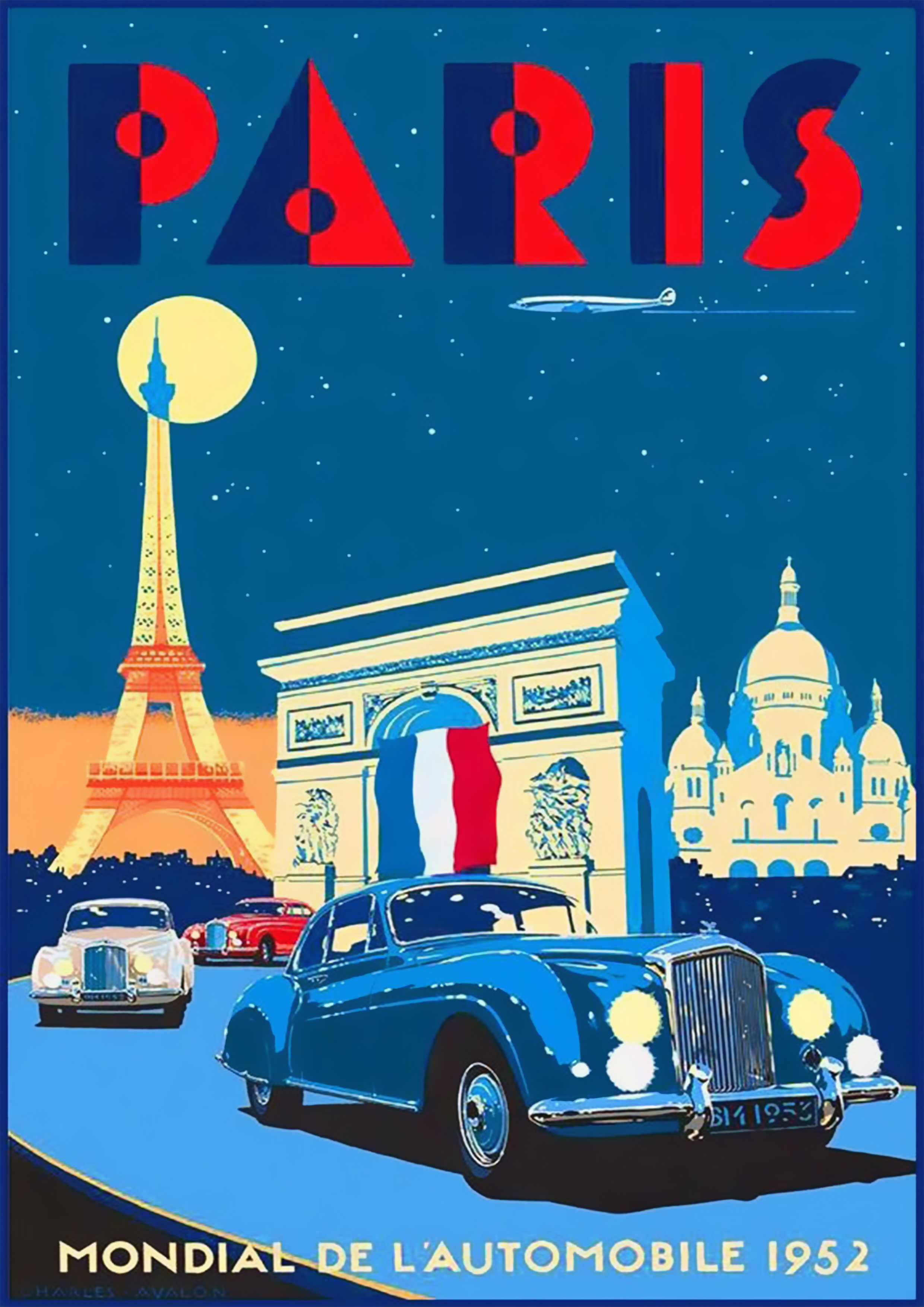 Paris, France "1952" Travel Poster