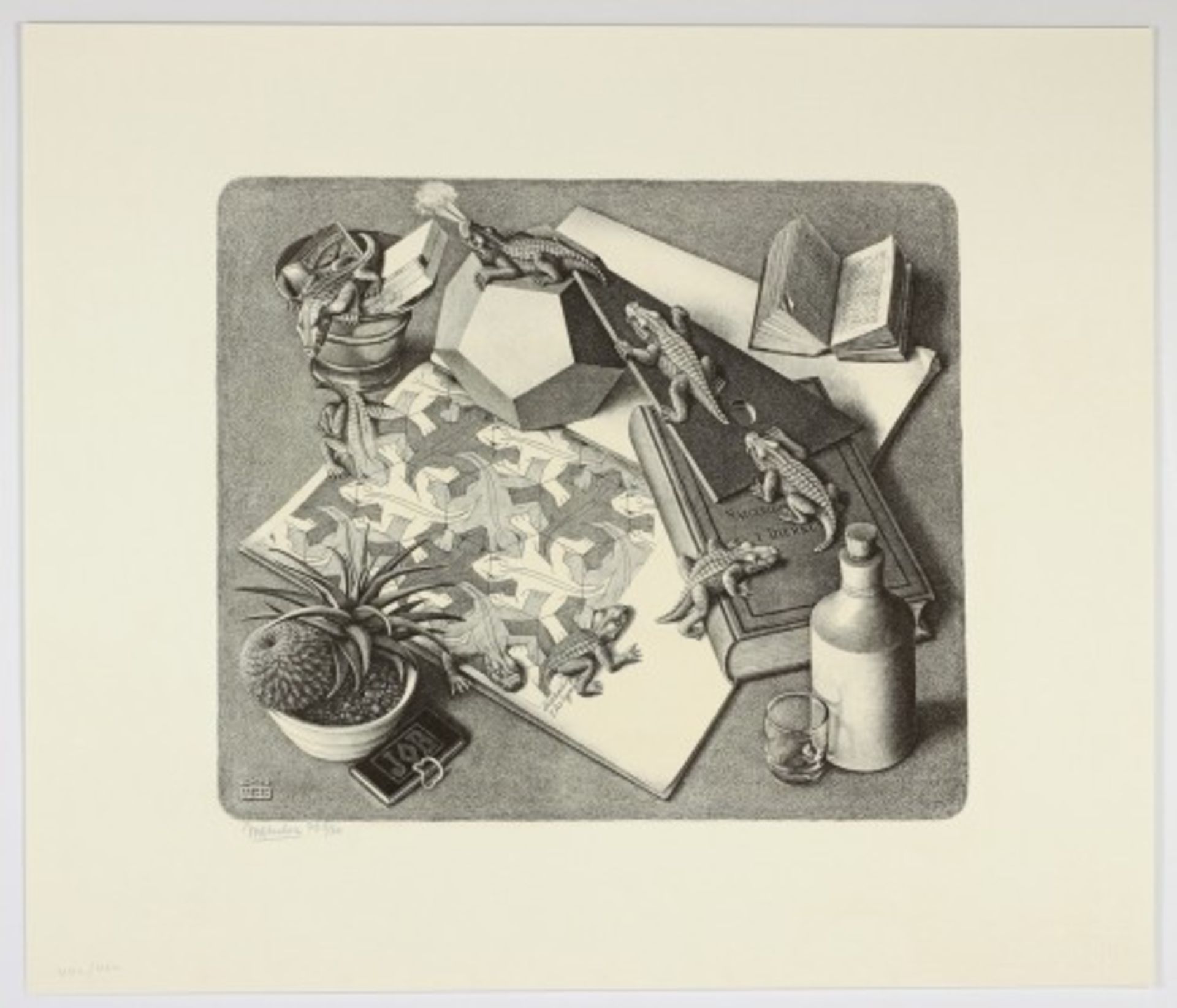 M.C. Escher "Reptiles" Etching