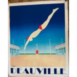 Deauville French Tourism Poster by Razzia, Signed & On Linen 1982