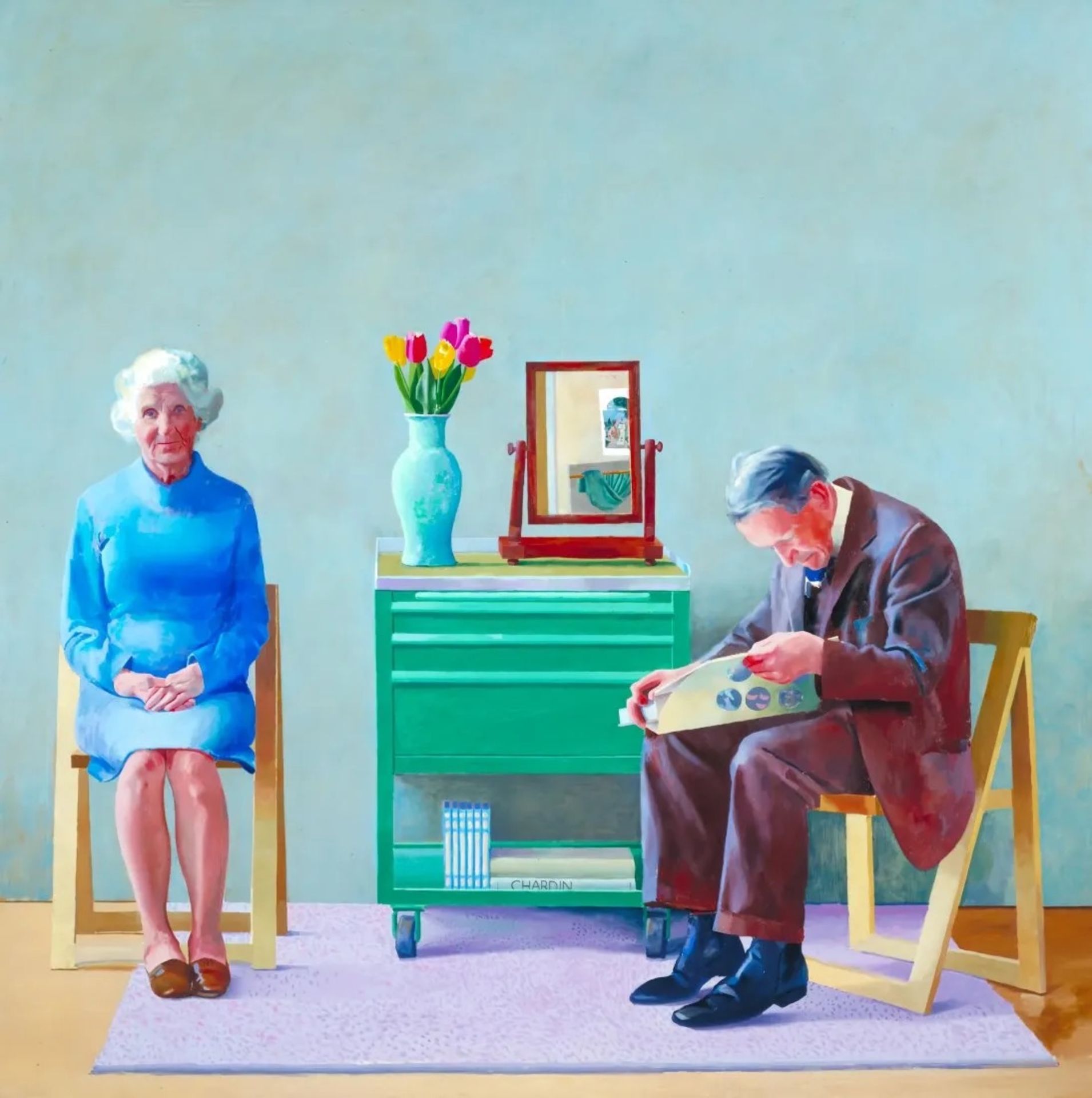 David Hockney "My Parents, 1977" Offset Lithograph