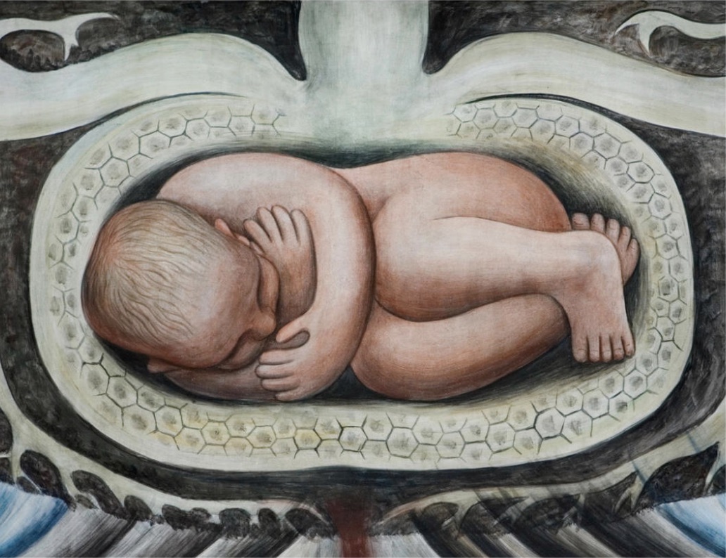 Diego Rivera "Infant in the Bulb of a Plant, 1932" Offset Lithograph