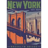 Brooklyn Bridget, New York Travel Poster